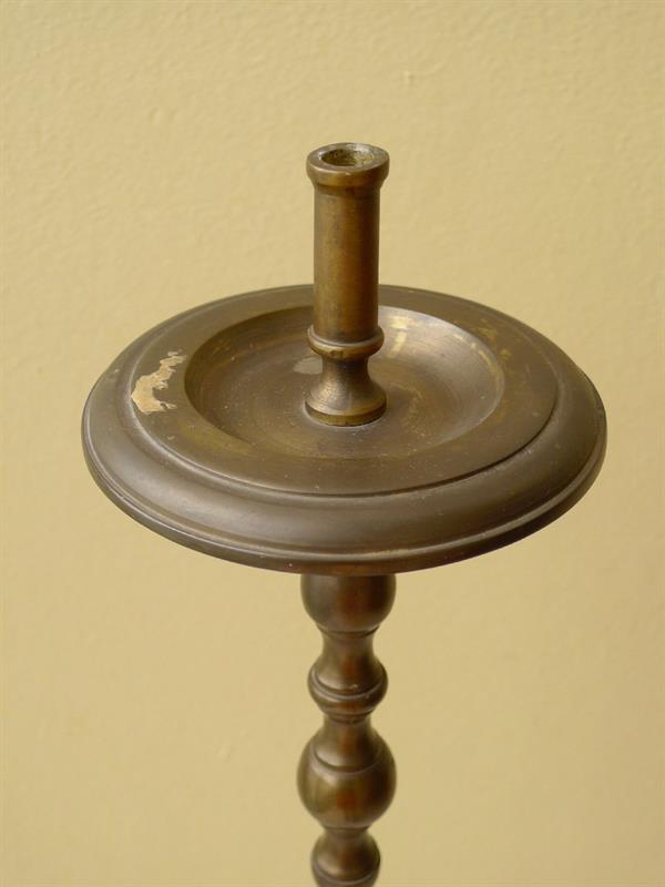 Vysoký art deco svícen mosaz/bronz v. 99 cm