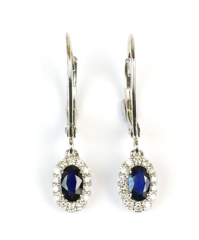 Zlaté náušnice se safíry a diamanty