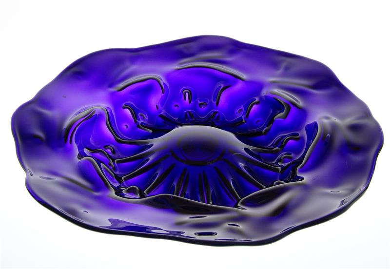 Ametystové sklo, hutní mísa - Pavel HLAVA r. 1968 pro ÚBOK