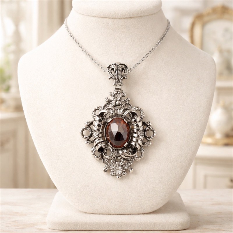 Stříbrný přívěsek s velkým přírodním almandinem