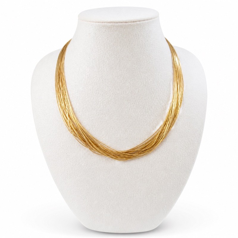 Elegantní náhrdelník z 20 zlacených stříbrných řetízků