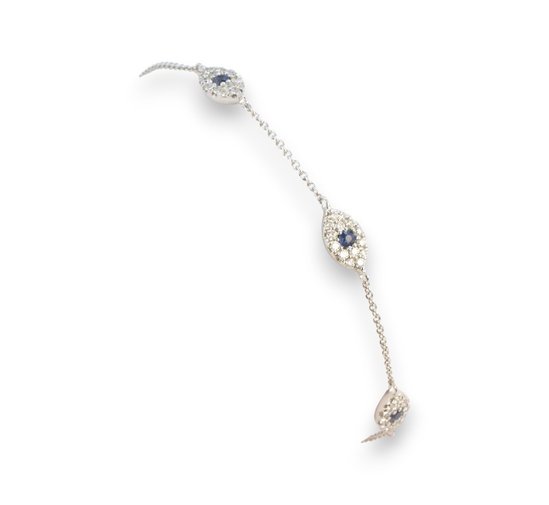 Zlatý náramek se safíry a diamanty