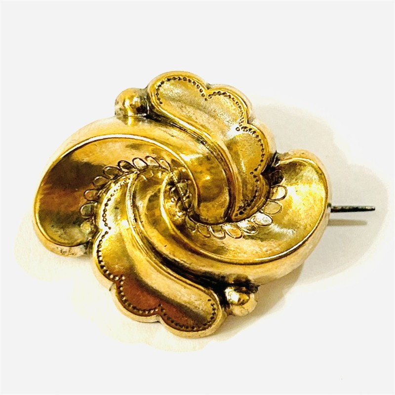 Zlacená biedermeierová brož "uzel"