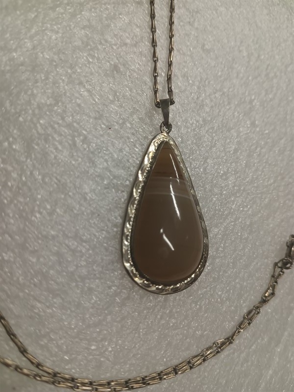 Náhrdelník kapka achát stříbro