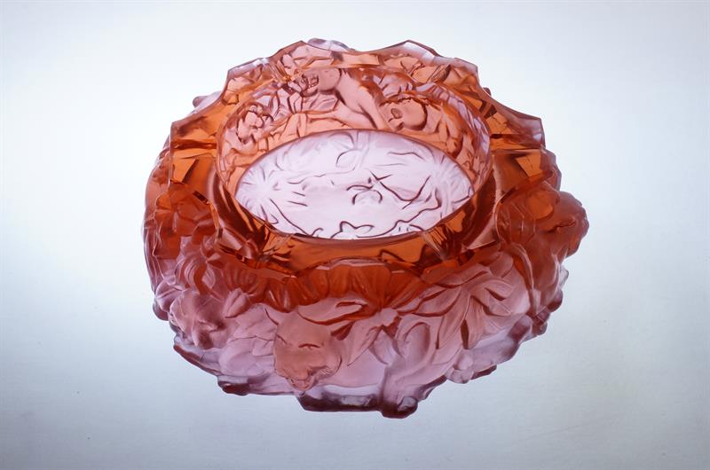 TYGŘI - popelník ze skla Royalit  Curt Schlevogt INGRID