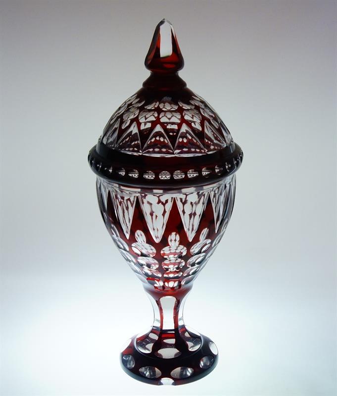 Velký probrušovaný pohár kubistický dekor Karl MELTZER 1914