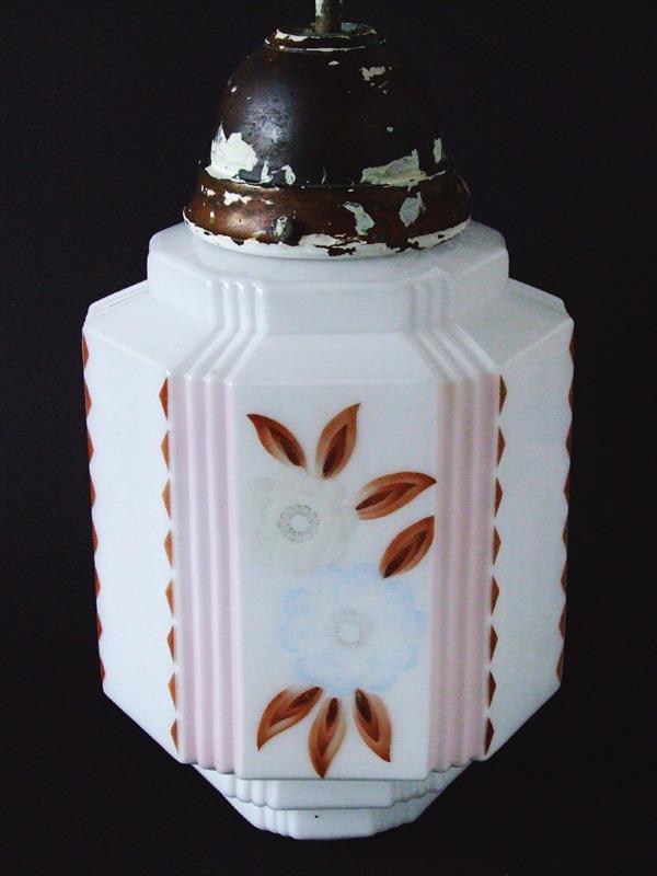 Art deco lampa ručně malovaná, Reich ČMS Krásno nB