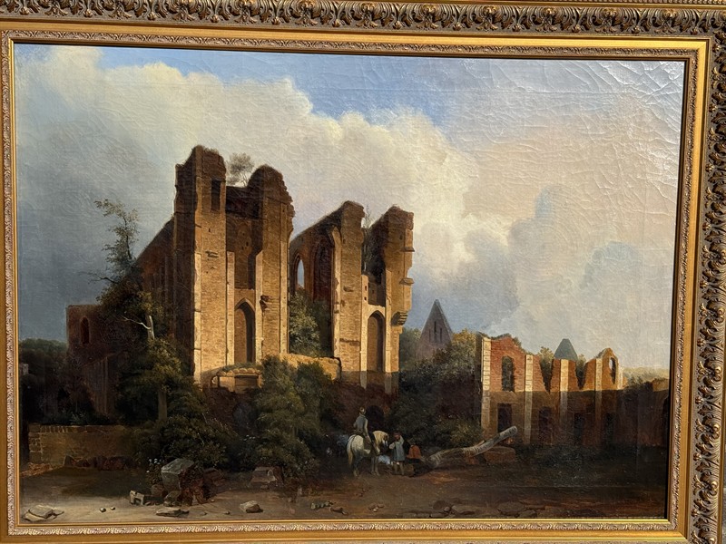 Velký vzácný obraz, 200 let starý, olej na plátně