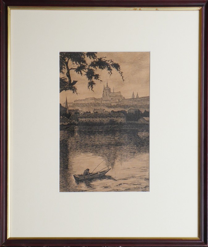 Alois Ježek - Rybář u Pražského hradu