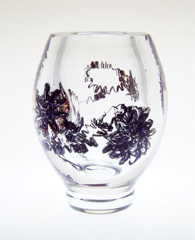 Masivní váza se zataveným dekorem - Jaromír ŠPAČEK