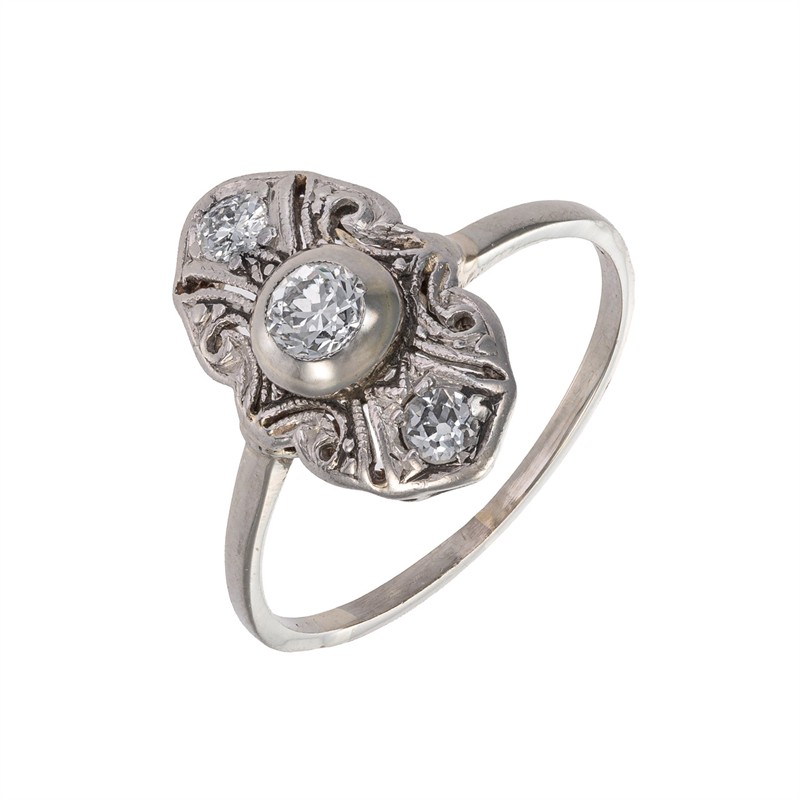 Zlatý prsten s přírodními diamanty