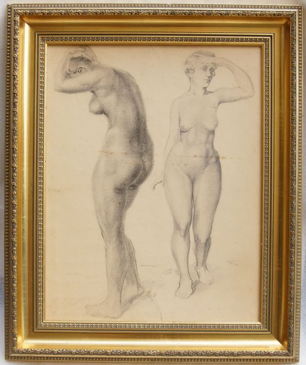 Studie - dívčího aktu, Emanuel FRINTA kresba na papíře