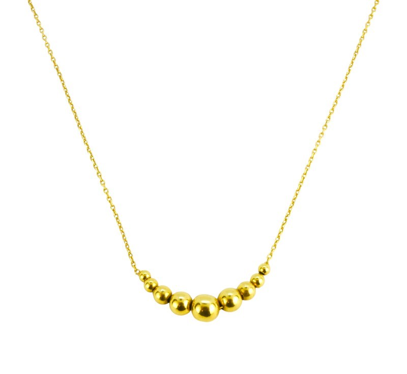Zlatý náhrdelník s kuličkami