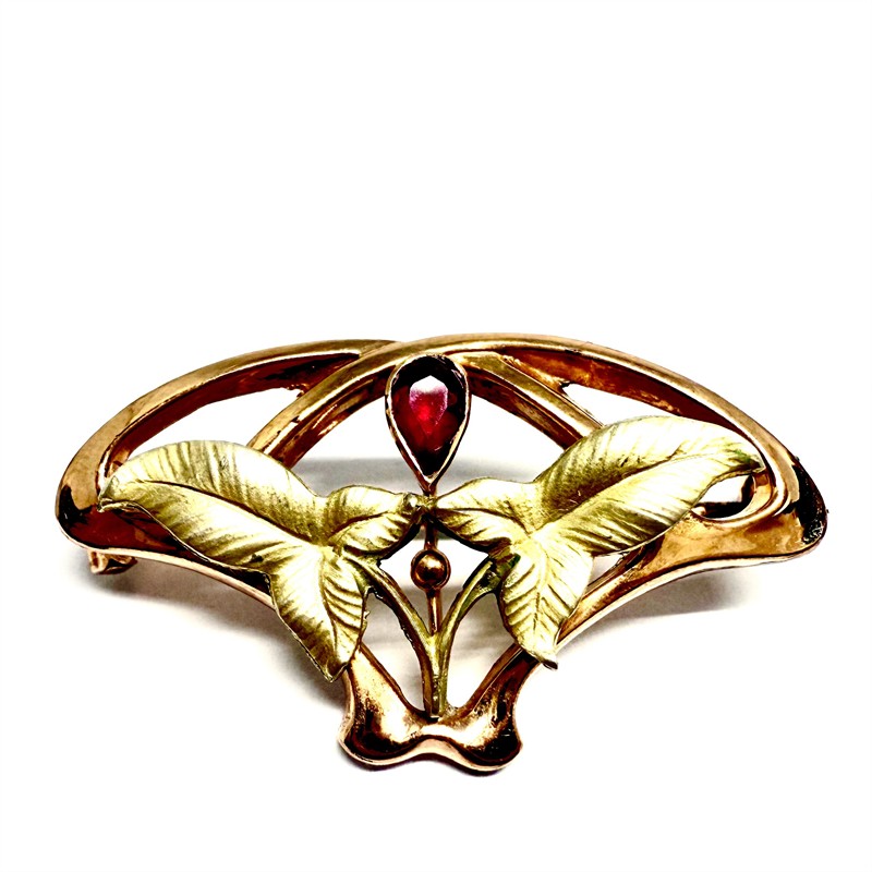 Double secesní brož