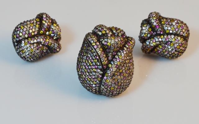 PRSTEN + NÁUŠNICE TULIPÁNY TURMALÍNY