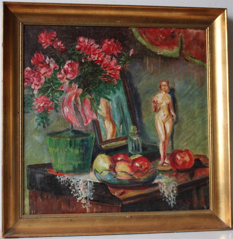 Emanuel Knížek - Zátiší s dívčím aktem