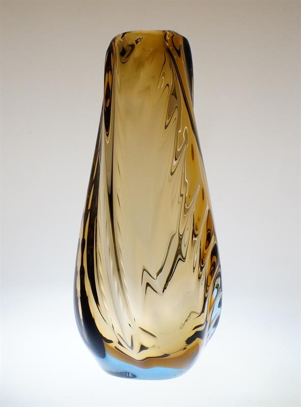 Hutní váza Sommerso sklo J. BERÁNEK sklárna Škrdlovice 1954