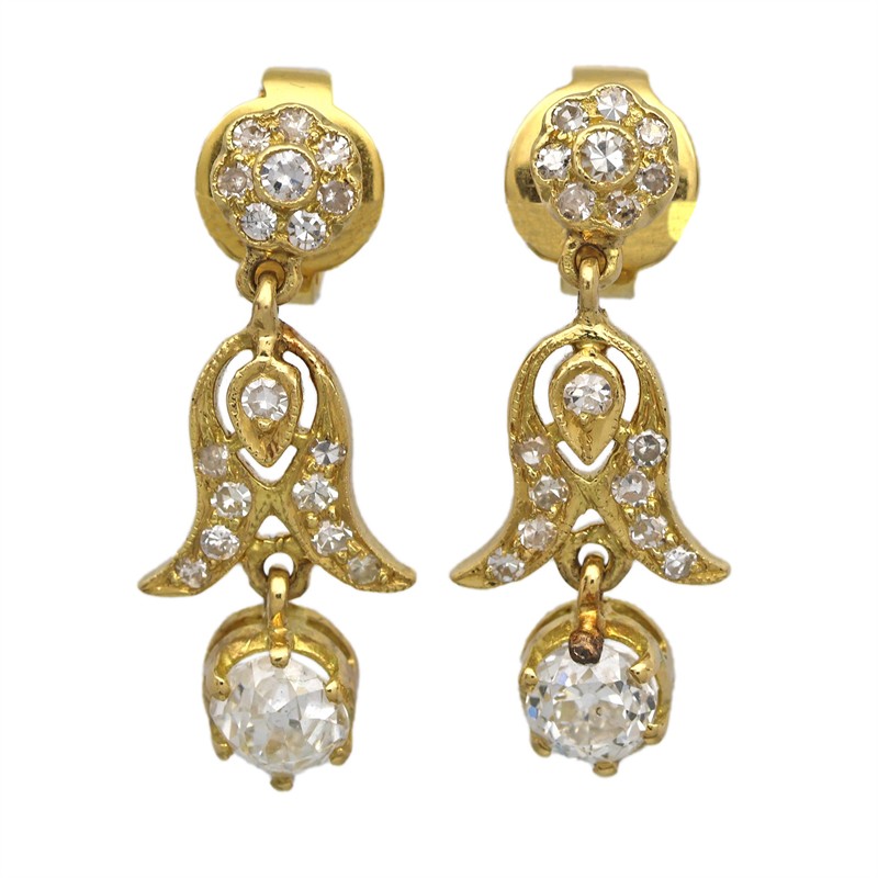 Zlaté náušnice s přírodními diamanty 1,36 ct + certifikát