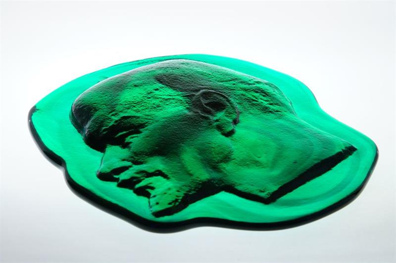 Závěsná skleněná tavená plastika Lenin - Uljanov