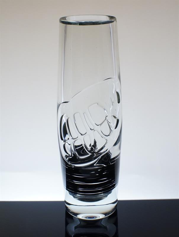 Velká váza s abstraktním dekorem Karel WÜNSCH sklárna EXBOR