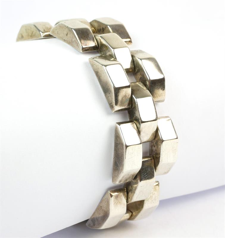 Stříbrný článkový náramek