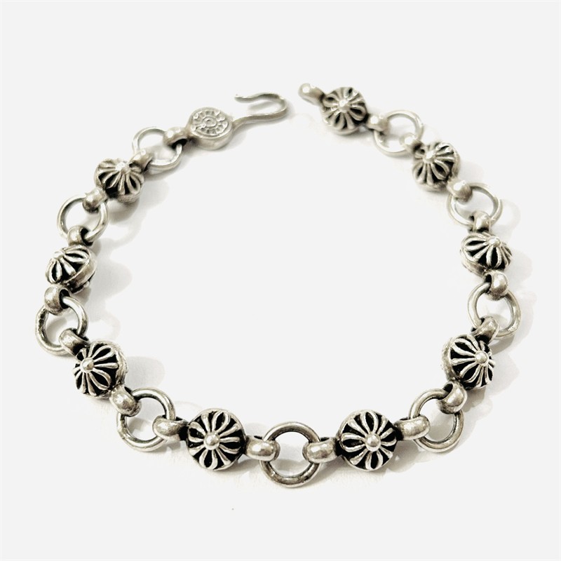 Stříbrný článkový náramek - alá Chrome Hearts