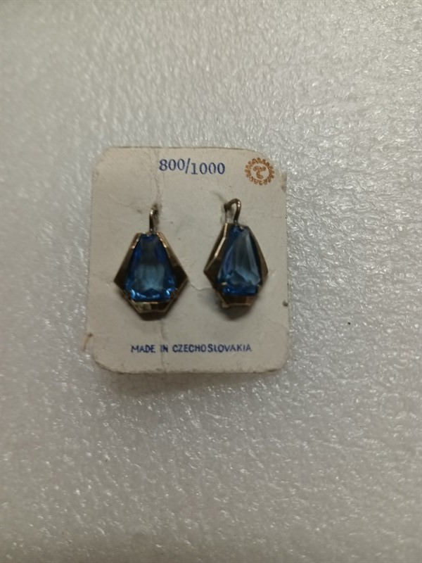 Náušnice s modrými kameny stříbro