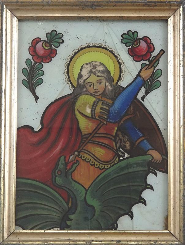 Svatá Markéta - podmalba na skle