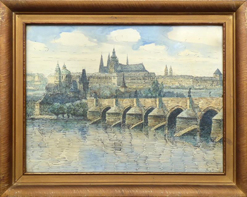 Jóža Brož - Panorama Hradčan s Karlovým mostem