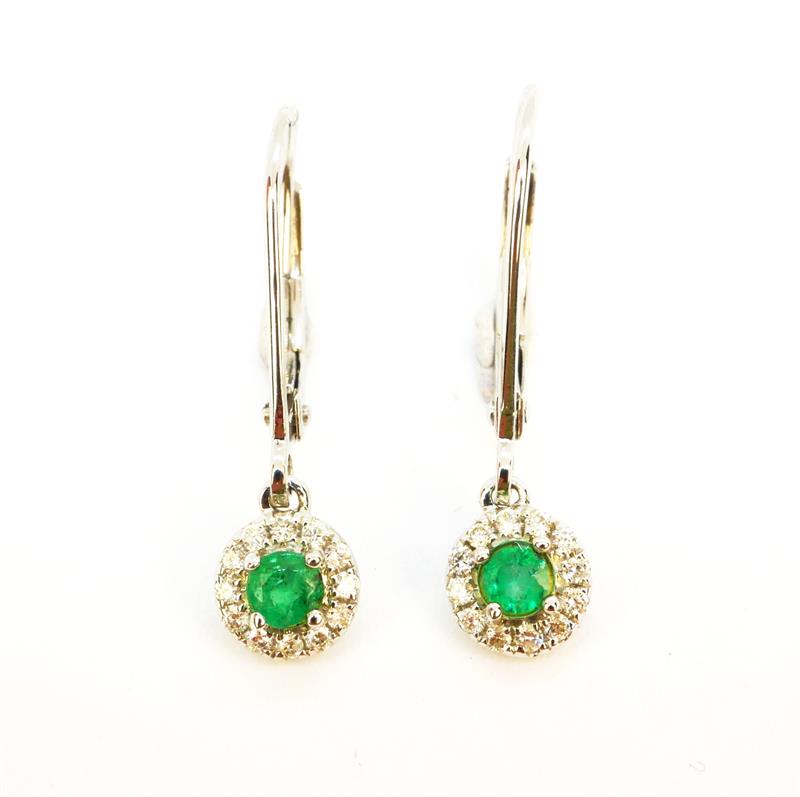 Zlaté náušnice se smaragdy a diamanty