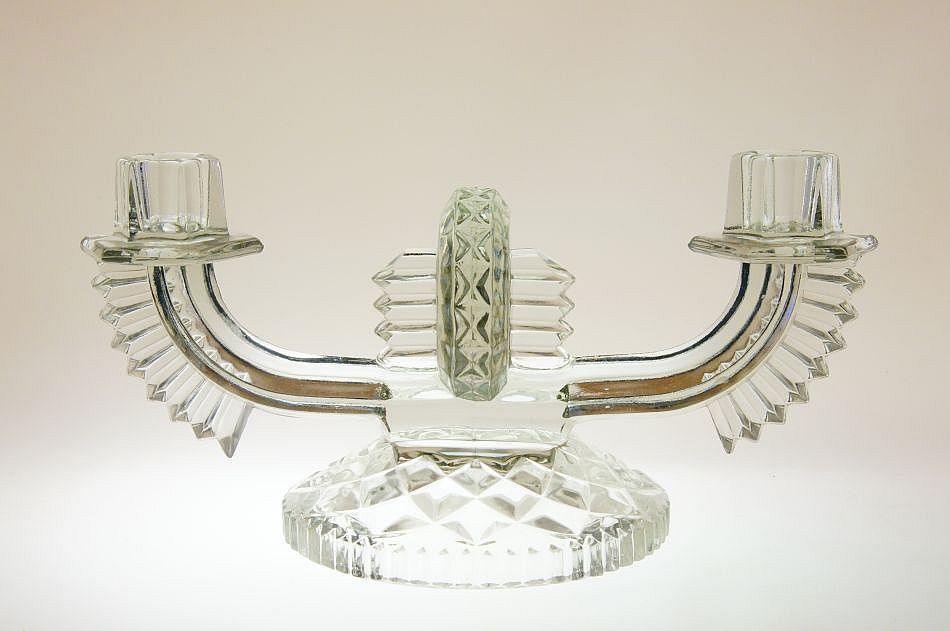 ART - DECO skleněný svícen R. SCHRÖTTER – INWALD