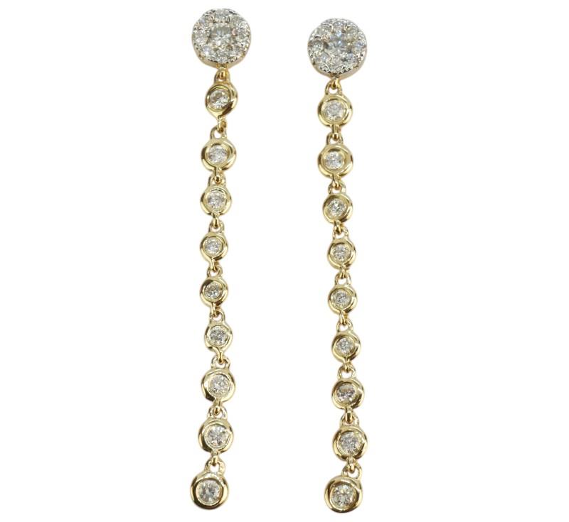 Zlaté náušnice s diamanty