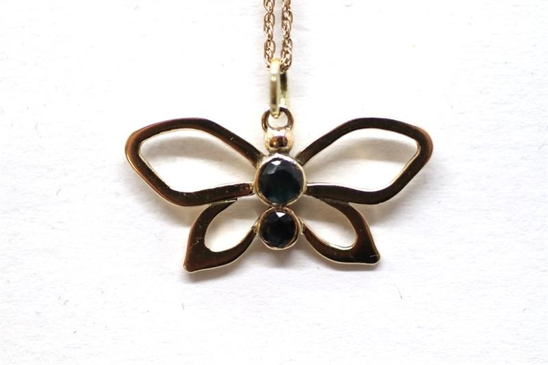 Zlatý náhrdelník se safíry