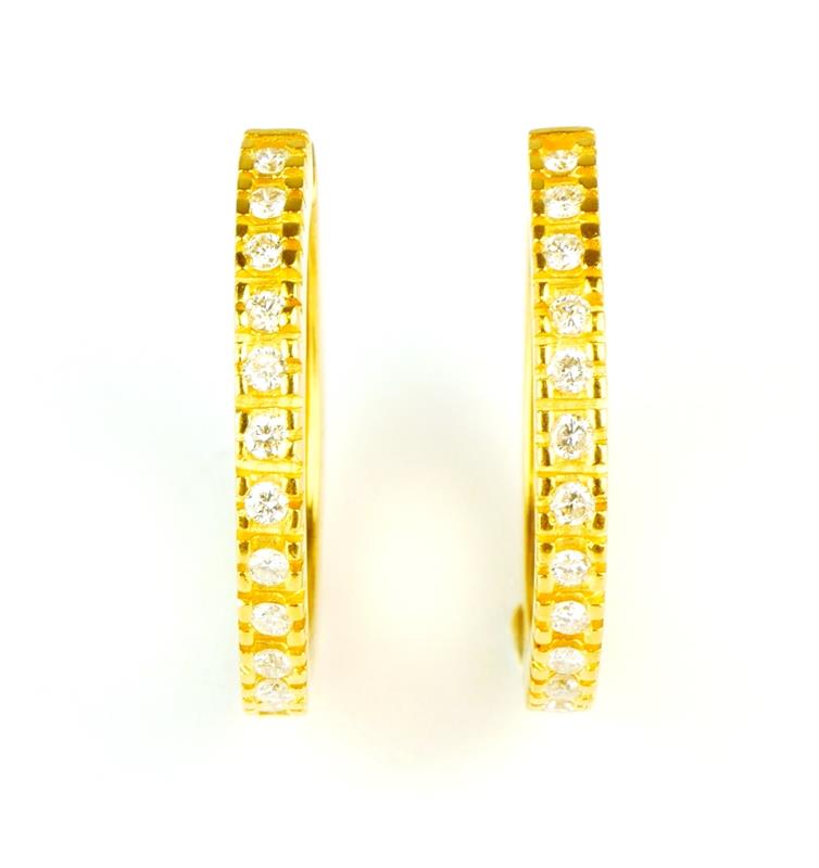 Zlaté náušnice s diamanty - kroužky