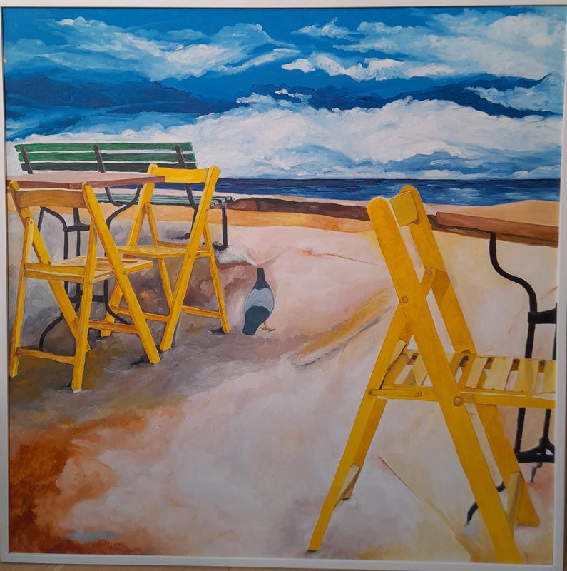 Marina. Tempera na plátně, cm 105x105; zarámovaný.