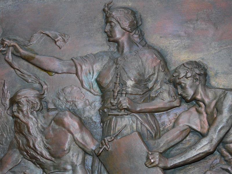 Reliéf měděný, 28 x 46 cm, rok 1901