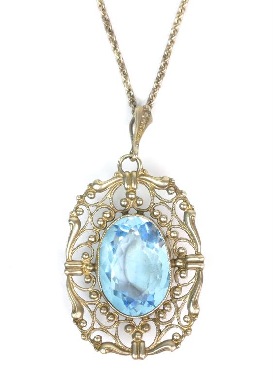 Náhrdelník s modrým kamenem