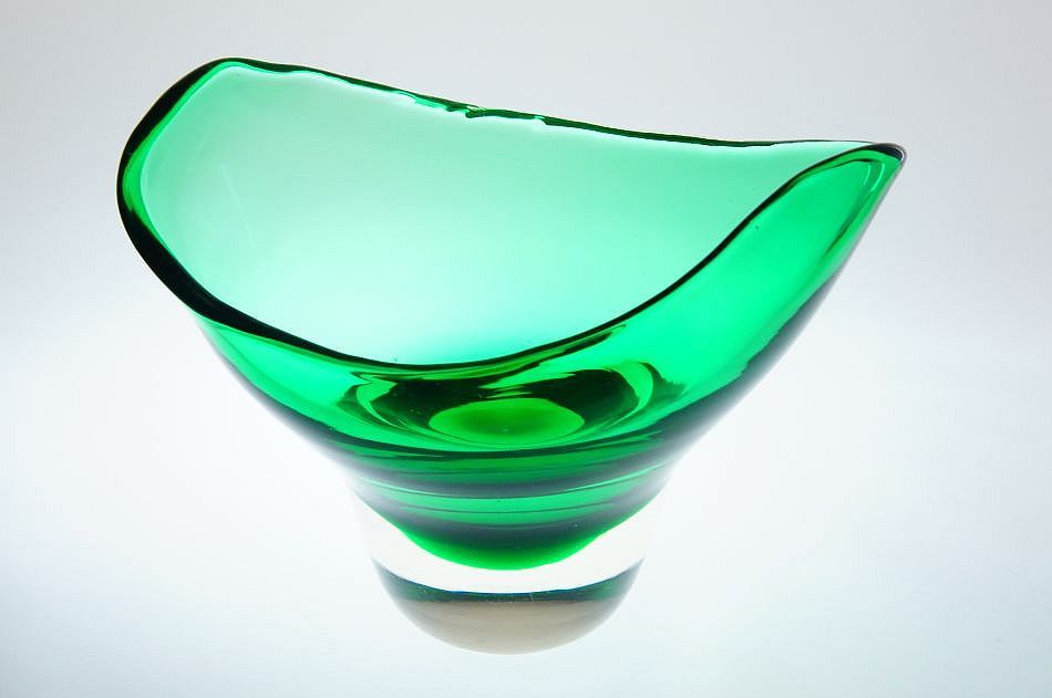Mísa organických tvarů, sklo Oceanit - Milan METELÁK, Harrachov