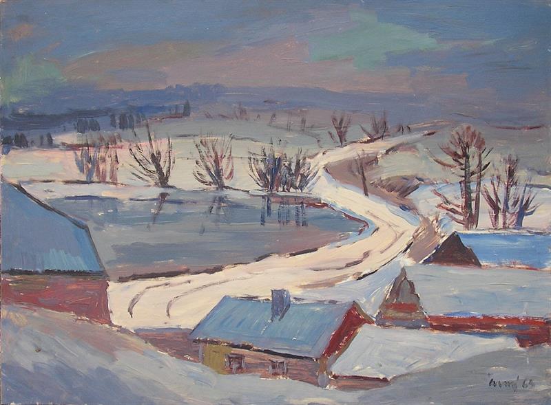 Jaroslav Černý - Zimní krajina s cestou