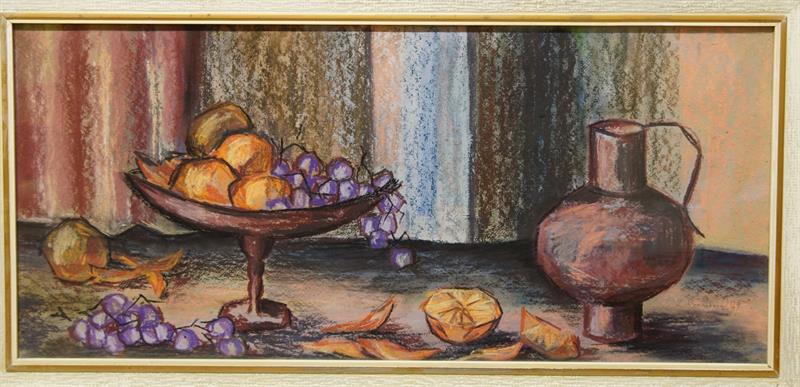 Kubizující zátiší s ovocem Lenka ČERNÍKOVÁ 1969 pastel