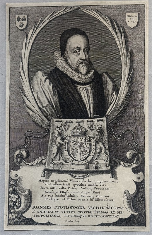 Václav Hollár, slavný portrét Joh..Spottiswooda 1655