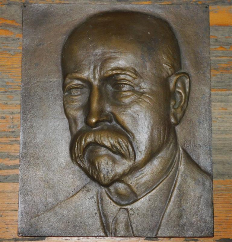 TGM - bronzový reliéf  23 x 19 cm