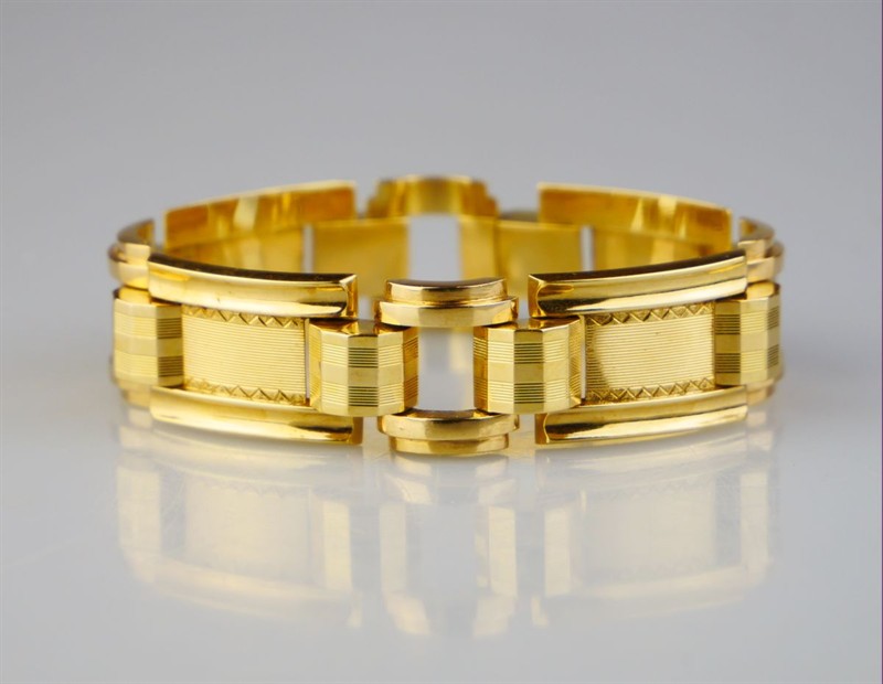 Art deco zlatý náramek