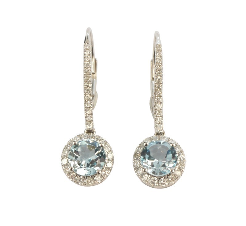 Zlaté náušnice s diamanty a topazy