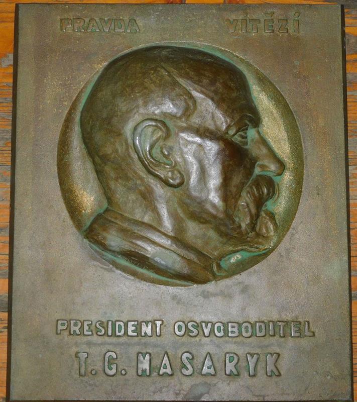 TGM - bronzový reliéf  24 x 18 cm