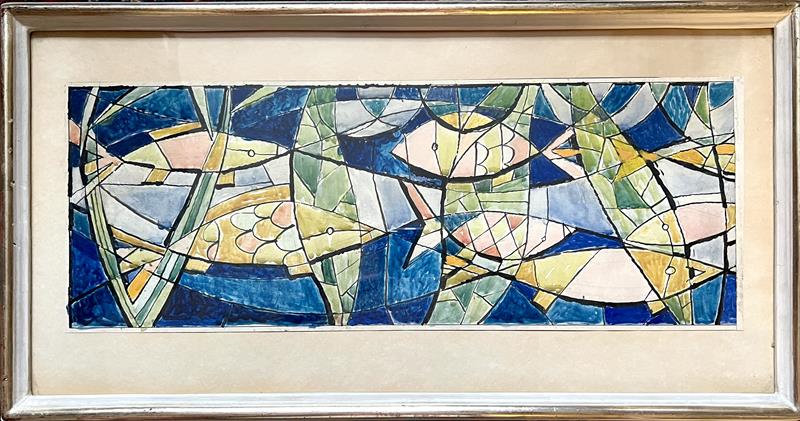 Vladimír Vašíček: Návrh na vitráž kult. domu v Kroměřiži