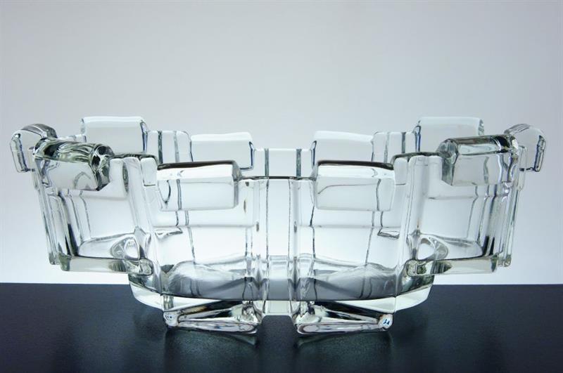 Žardiniera z čirého skla ve stylu ART - DECO