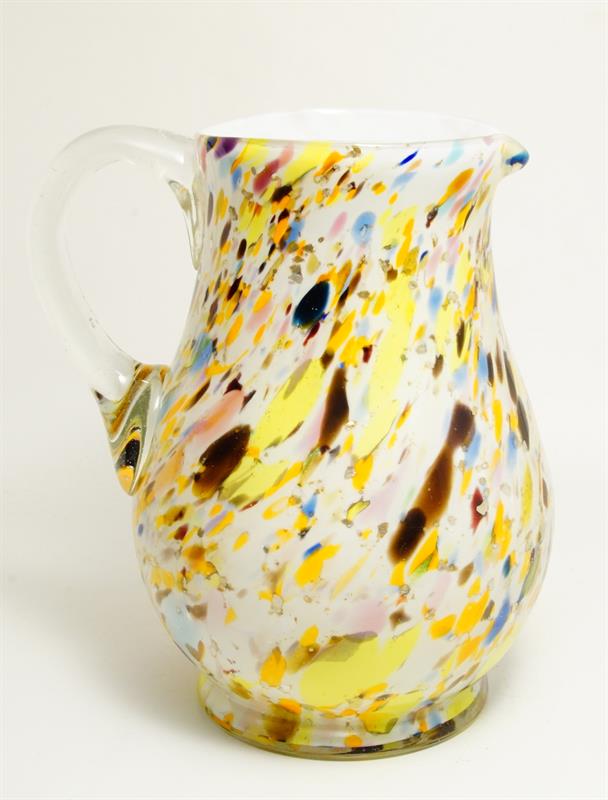 Secesní džbán s dekorem z výrazně barevného Tango skla