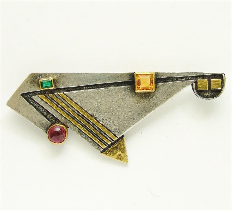 Linda LADURNER Ag + Au přívěsek sign. unikát 1988