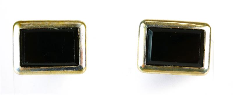 Stříbrné manžetové knoflíčky s onyxy